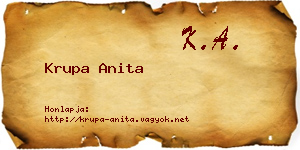 Krupa Anita névjegykártya